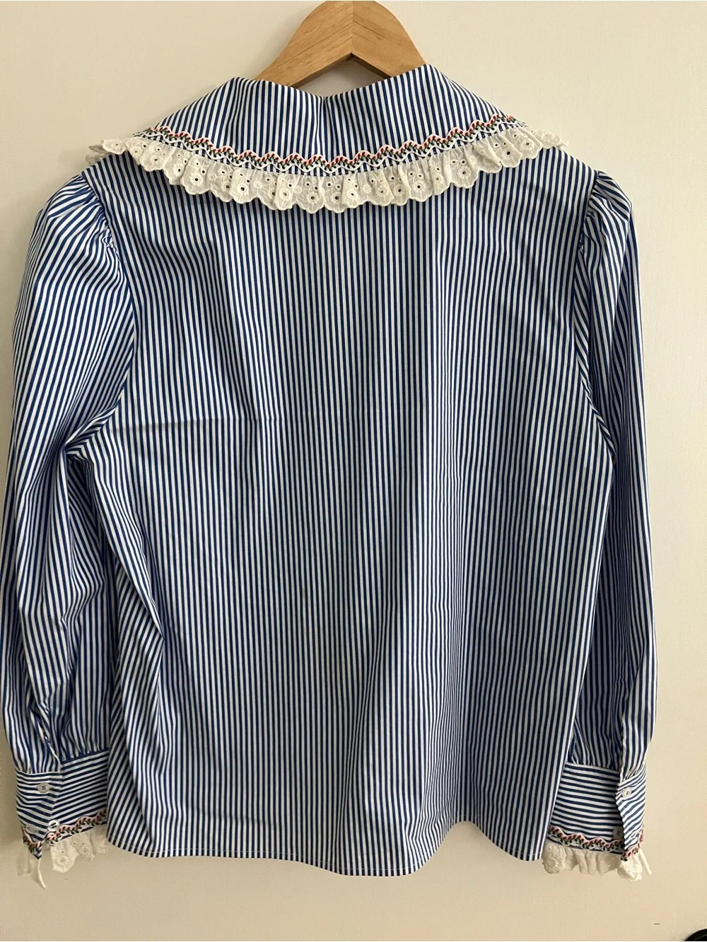 Hunter Bell Miller Top Blue and White Striped Button-Down Shirt Great Condition